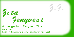 zita fenyvesi business card